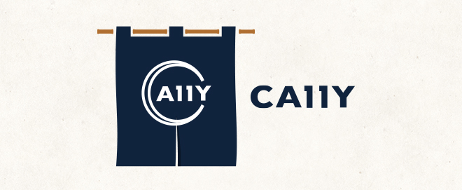 CA11Yのカバー画像。暖簾のイラストに白のロゴ